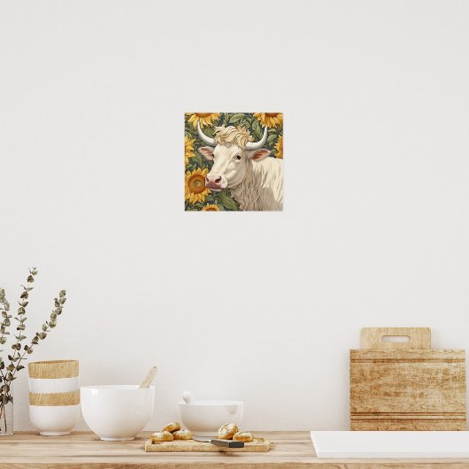 Poster Vache Sunflower (Cuisine)