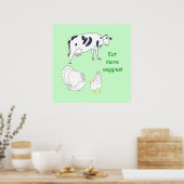 Poster Vache Turquie poulet Mangez plus d'affiches Légume (Cuisine)
