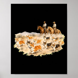 Poster Vacher de Corgi occidental drôle de chien de troup