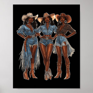 Poster Vacherine occidentale texane afro-américaine noire