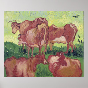 Poster Vaches à Vincent van Gogh , 1890