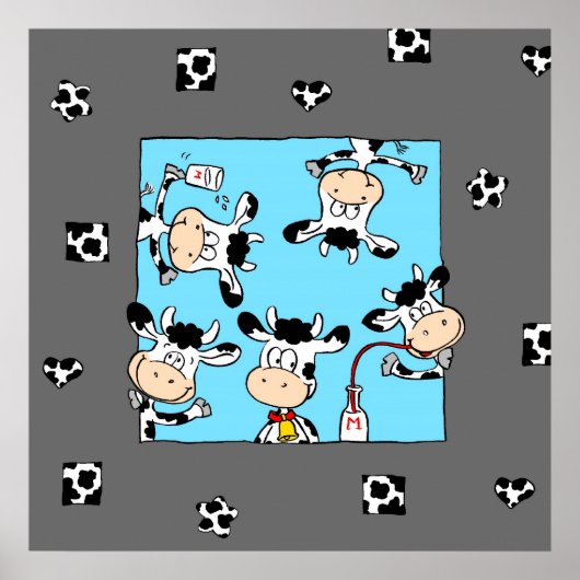 Poster Vaches buvant du lait (Devant)
