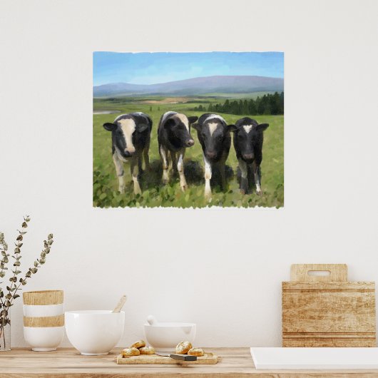 Poster Vaches curieuses (Cuisine)
