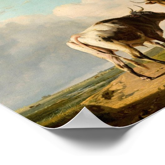 Poster Vaches dans le pâturage | Eugène Joseph Verboeckho (Coin)