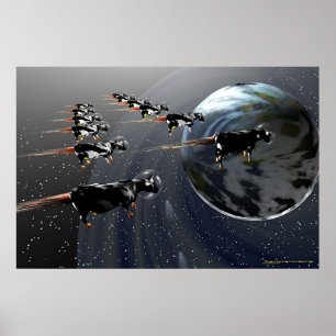 Poster Vaches dans l'espace