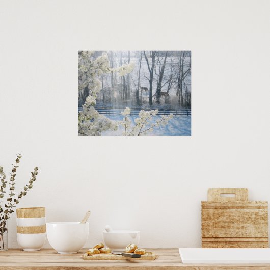 Poster Vaches dans un champ en hiver (Cuisine)