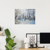 Poster Vaches dans un champ en hiver (Bureau à domicile)