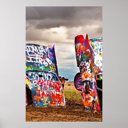 Poster Vaches en pente (Devant)