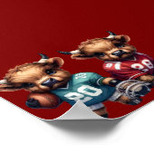 Poster Vaches Highland et football (Coin)