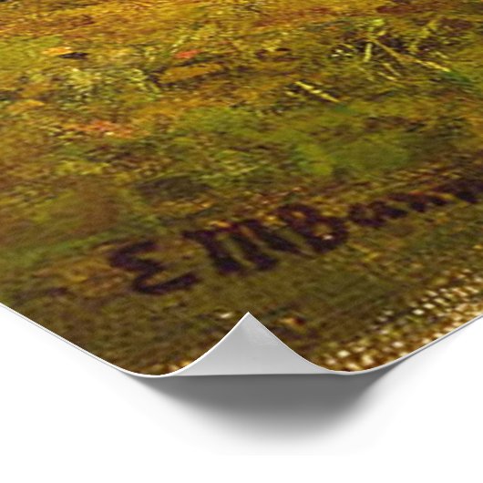 Poster Vaches pâturant près de la rivière - Edward Banist (Coin)