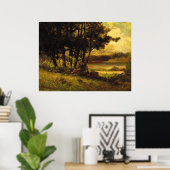 Poster Vaches pâturant près de la rivière - Edward Banist (Bureau à domicile)