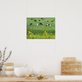 Poster Vaches, prairie et fleurs Imprimer Cadeaux (Cuisine)