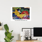 Poster Vaches, Rouge Vert Jaune Par Marc Franz (Bureau à domicile)