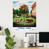 Poster Vaches typiques (Bureau à domicile)