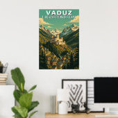 Poster Vaduz, Liechtenstein Alpine Hillside Travel (Bureau à domicile)