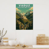 Poster Vaduz, Liechtenstein Alpine Hillside Travel (Cuisine)