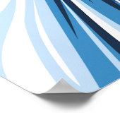 Poster Vague Abstraite dynamique en teintes bleues (Coin)