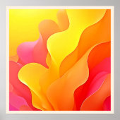 Poster Vague Abstraite vibrante de conception de chaleur (Devant)
