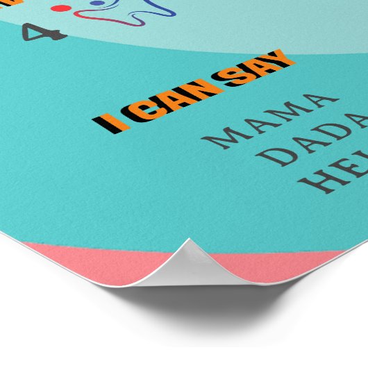 Poster Vague arc-en-ciel Abstraite 1ère année Jalon d'ann (Coin)