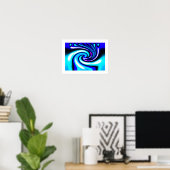 Poster Vague bleu (Bureau à domicile)
