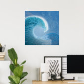 Poster Vague Bleue Artistique (Bureau à domicile)