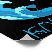 Poster Vague Bleue Dames Chat Kamala Typographie De Chat (Coin)
