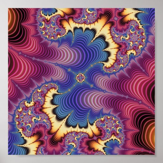 Poster Vague Cosmique Fractal Abstrait d'Art (Devant)