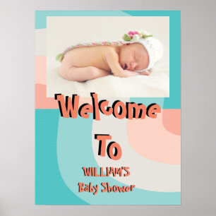 Poster Vague de arc-en-ciel coloré pour Baby Shower