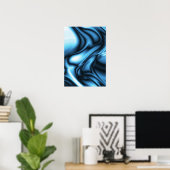 Poster Vague de soie bleue (Bureau à domicile)