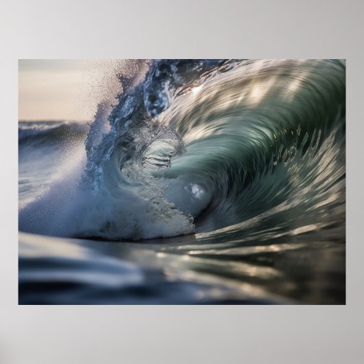 Poster Vague de surf océan (Devant)