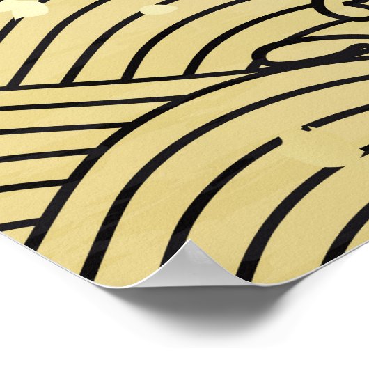 Poster Vague dorée, texture papier. (Coin)