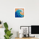 Poster Vague enroulée (Bureau à domicile)