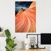 Poster vague, falaises vermillon, Arizona (Bureau à domicile)