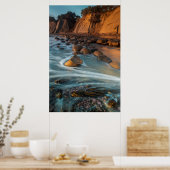 Poster Vague le long de la plage, Californie (Cuisine)