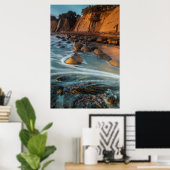 Poster Vague le long de la plage, Californie (Bureau à domicile)