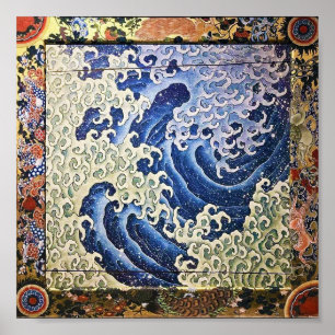 Poster Vague masculine, Hokusai
