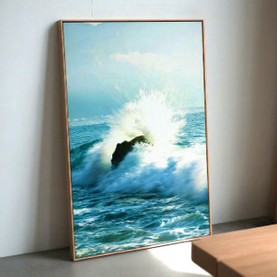 Poster Vague océanique déferlante – Dramatique œuvre d'ar