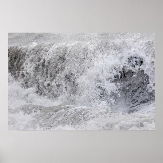 Poster Vague orageuse déferlante (Devant)