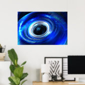 Poster Vague Photon Bleu (Bureau à domicile)