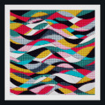 Poster Vague Pop Art<br><div class="desc">Cette vague aux couleurs vives présente une touche de Pop Art avec un motif agitant amusant.</div>