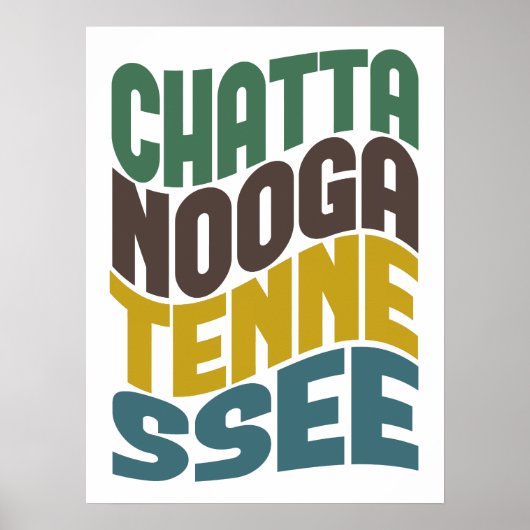 Poster Vague rétro Chattanooga Tennessee (Devant)