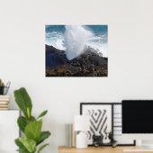 Poster Vague sur les rochers (Bureau à domicile)