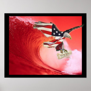 Poster Vague Trump2020 rouge avec la constitution