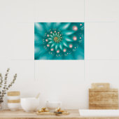 Poster Vague Turquoise (Cuisine)
