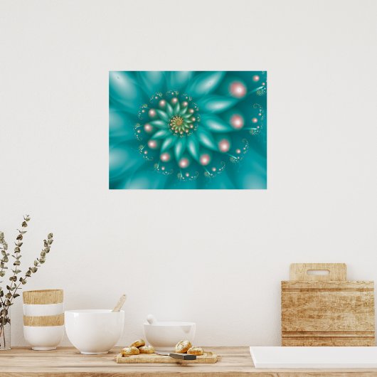 Poster Vague Turquoise (Cuisine)