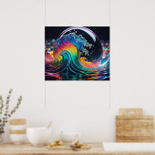 Poster Vague vibrante de plusieurs couleurs (Cuisine)
