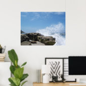 Poster Vagues à vent en mer (Bureau à domicile)