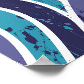 Poster Vagues Abstraites avec éclaboussures de peinture (Coin)