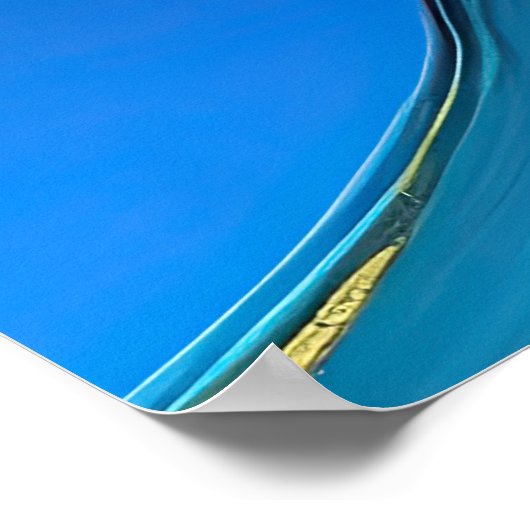 Poster Vagues Abstraites Bleues et Or (Coin)