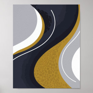 Poster Vagues Abstraites dans les tons neutres
